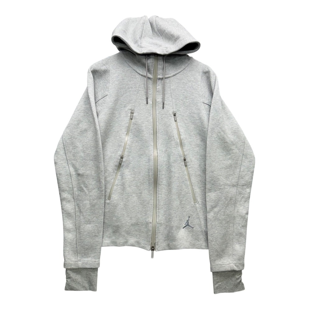 Jordan Brand Hoodie Men's Size M Gray Full Zip Tech Fleece‎ Sweatshirt Athletic